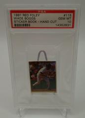 Wade Boggs #115 Baseball Cards 1991 Red Foley Sticker Book Hand Cut Prices