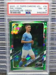 Phil Foden [Green] #34 Soccer Cards 2020 Topps Chrome UEFA Champions League Sapphire Prices