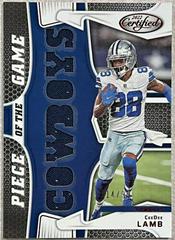 CeeDee Lamb [Red] #PG-CL Football Cards 2022 Panini Certified Piece of the Game Prices