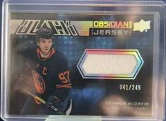 Connor McDavid Hockey Cards 2021 SPx UD Black Obsidian Jersey Prices