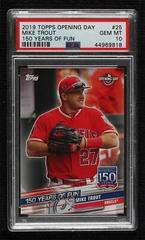 Mike Trout #YOF-25 Baseball Cards 2019 Topps Opening Day 150 Years of Fun Prices
