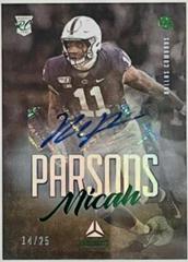 Micah Parsons [Green Autograph] #156 Football Cards 2021 Panini Luminance Prices