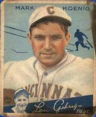 Mark Koenig #56 Baseball Cards 1934 Goudey Prices