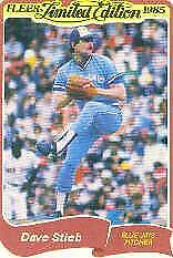 Dave Stieb #37 Baseball Cards 1985 Fleer Limited Edition Prices
