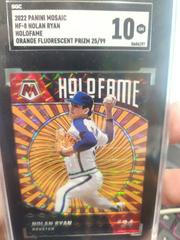 Nolan Ryan [Orange Fluorescent] #HF-8 Baseball Cards 2022 Panini Mosaic Holofame Prices
