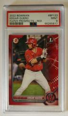 Edgar Quero [Red] #BP-123 Baseball Cards 2022 Bowman Paper Prospects Prices