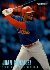 Juan Gonzalez [Tiffany] #U221 Baseball Cards 1996 Fleer Update Prices