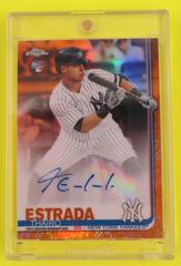 Thairo Estrada [Orange Refractor] #TE Baseball Cards 2019 Topps Chrome Autographs Prices