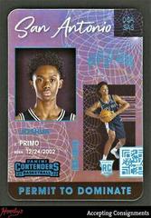 Joshua Primo #12 Basketball Cards 2021 Panini Contenders Permit to Dominate Prices