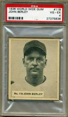 John Berley #118 Baseball Cards 1936 World Wide Gum Prices