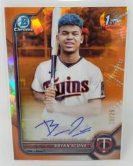 Bryan Acuna [Orange] Baseball Cards 2022 Bowman Chrome Sapphire Autographs Prices