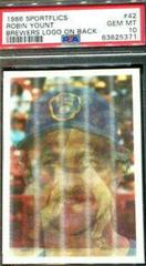 Robin Yount [Brewers Logo on Back] #42 Baseball Cards 1986 Sportflics Prices