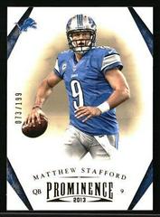 Matthew Stafford Football Cards 2013 Panini Prominence Prices