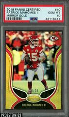 Patrick Mahomes II [Mirror Gold] #40 Football Cards 2019 Panini Certified Prices