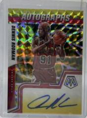Dennis Rodman [Choice Red Yellow] #AM-DRM Basketball Cards 2021 Panini Mosaic Autographs Prices