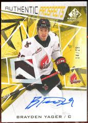 Brayden Yager [Gold Autograph Patch] #65 Hockey Cards 2021 SP Game Used CHL Prices