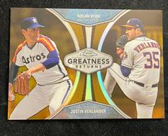 Nolan Ryan, Justin Verlander [Gold Refractor] Baseball Cards 2019 Topps Chrome Greatness Returns Prices
