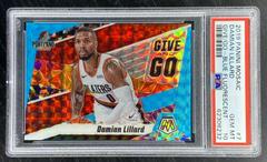 Damian Lillard [Blue Fluorescent] #7 Basketball Cards 2019 Panini Mosaic Give and Go Prices