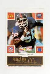 Lawrence Taylor [Black] Football Cards 1986 McDonald's Giants Prices
