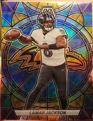 Lamar Jackson Football Cards 2023 Panini Mosaic Stained Glass Prices