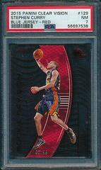 Stephen Curry [Blue Jersey Red] #129 Basketball Cards 2015 Panini Clear Vision Prices