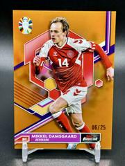 Mikkel Damsgaard [Orange Refractor] #19 Soccer Cards 2023 Topps Finest Road to UEFA EURO Prices