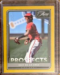 Elly De La Cruz [Gold] #P-31 Baseball Cards 2022 Panini Three and Two Prospects Prices