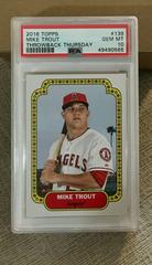 Mike Trout #139 Baseball Cards 2016 Topps Throwback Thursday Prices