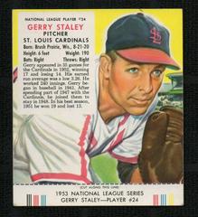 Gerry Staley Baseball Cards 1953 Red Man Tobacco Prices