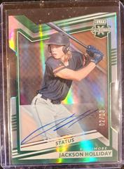 Jackson Holliday [Status Die Cut Signature] Baseball Cards 2022 Panini Elite Extra Edition Prices