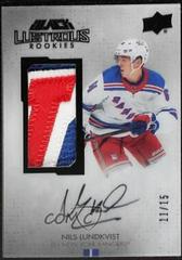 Nils Lundkvist [Clarity Variant] Hockey Cards 2021 SPx UD Black Lustrous Rookie Auto Patch Prices