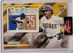 CJ Abrams [Gold] #SEP-CJA Baseball Cards 2022 Topps Update Special Event Patch Relics Prices