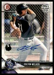 Colton Welker [Autograph] #TH-CW Baseball Cards 2018 Topps Holiday Bowman Prices