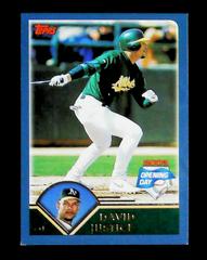 David Justice #118 Baseball Cards 2003 Topps Opening Day Prices
