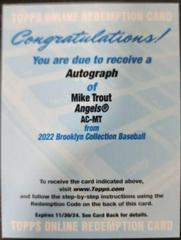 Mike Trout Baseball Cards 2022 Topps Brooklyn Collection Autographs Prices