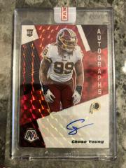 Chase Young [Choice Fusion Red] Football Cards 2020 Panini Mosaic Rookie Autographs Prices