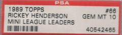 Rickey Henderson Baseball Cards 1989 Topps Mini League Leaders Prices
