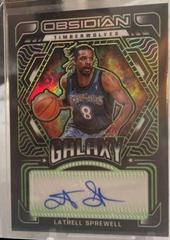 Latrell Sprewell [Green] Basketball Cards 2021 Panini Obsidian Galaxy Autographs Prices