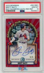 Brett Baty [Red] #ROY-BBY Baseball Cards 2023 Bowman Chrome Rookie of the Year Favorites Autographs Prices
