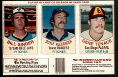 Singer, Alexander, Tenace [Hand Cut Panel] Baseball Cards 1977 Hostess Prices