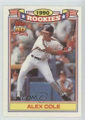 Alex Cole #6 Baseball Cards 1991 Topps Glossy Rookies Prices