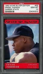 Frank Thomas [Career Stats] #55 Baseball Cards 1992 Star Silver Edition Prices