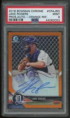 Jake Rogers [Orange Refractor] #CPA-JRO Baseball Cards 2018 Bowman Chrome Prospects Autographs Prices