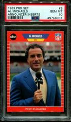 Al Michaels Football Cards 1989 Pro Set Announcer Inserts Prices