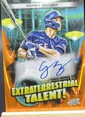 Corey Seager [Orange Galactic] #ETA-CS Baseball Cards 2023 Topps Cosmic Chrome Extraterrestrial Talent Autographs Prices