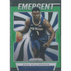 Zion Williamson [Green Prizm] Basketball Cards 2019 Panini Prizm Emergent Prices