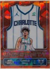 LaMelo Ball [Red Cracked Ice] #3 Basketball Cards 2022 Panini Contenders Optic Uniformity Prices