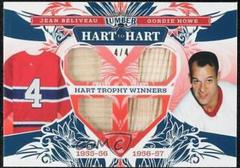 Jean Beliveau, Gordie Howe [Red] #HH-07 Hockey Cards 2021 Leaf Lumber Hart to Hart Prices