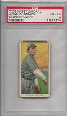 Jimmy Sheckard [Glove Showing] Baseball Cards 1909 T206 Sweet Caporal 350-460 Factory 42 Prices