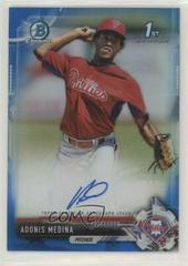 Adonis Medina [Chrome Blue Refractor] Baseball Cards 2017 Bowman Prospect Autographs Prices